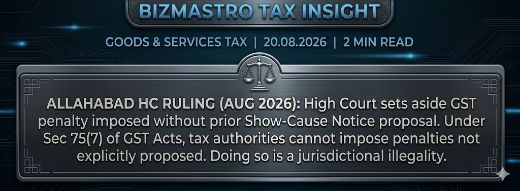 High Court Sets Aside GST Penalty Imposed Without Prior Show-Cause Notice Proposal