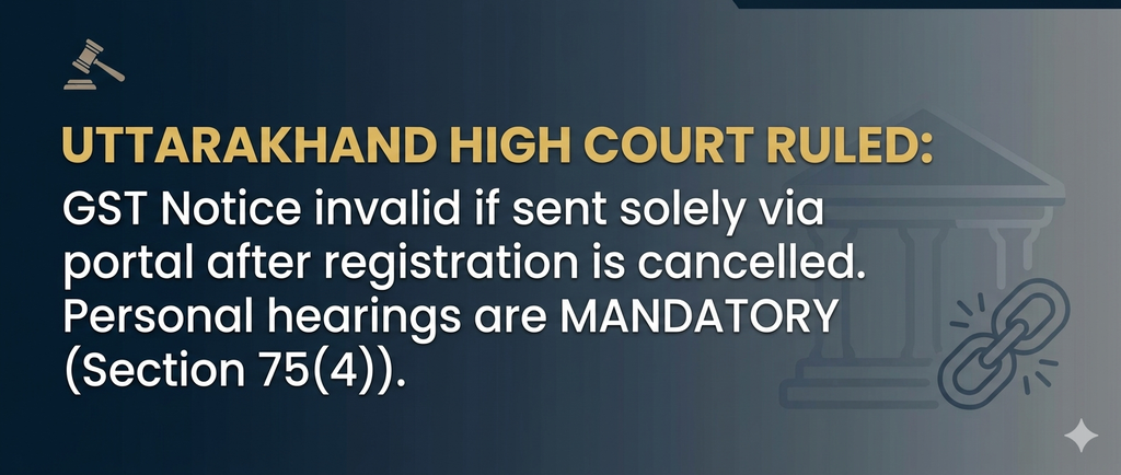 High Court Ruling on Notice Serving and Personal Hearing